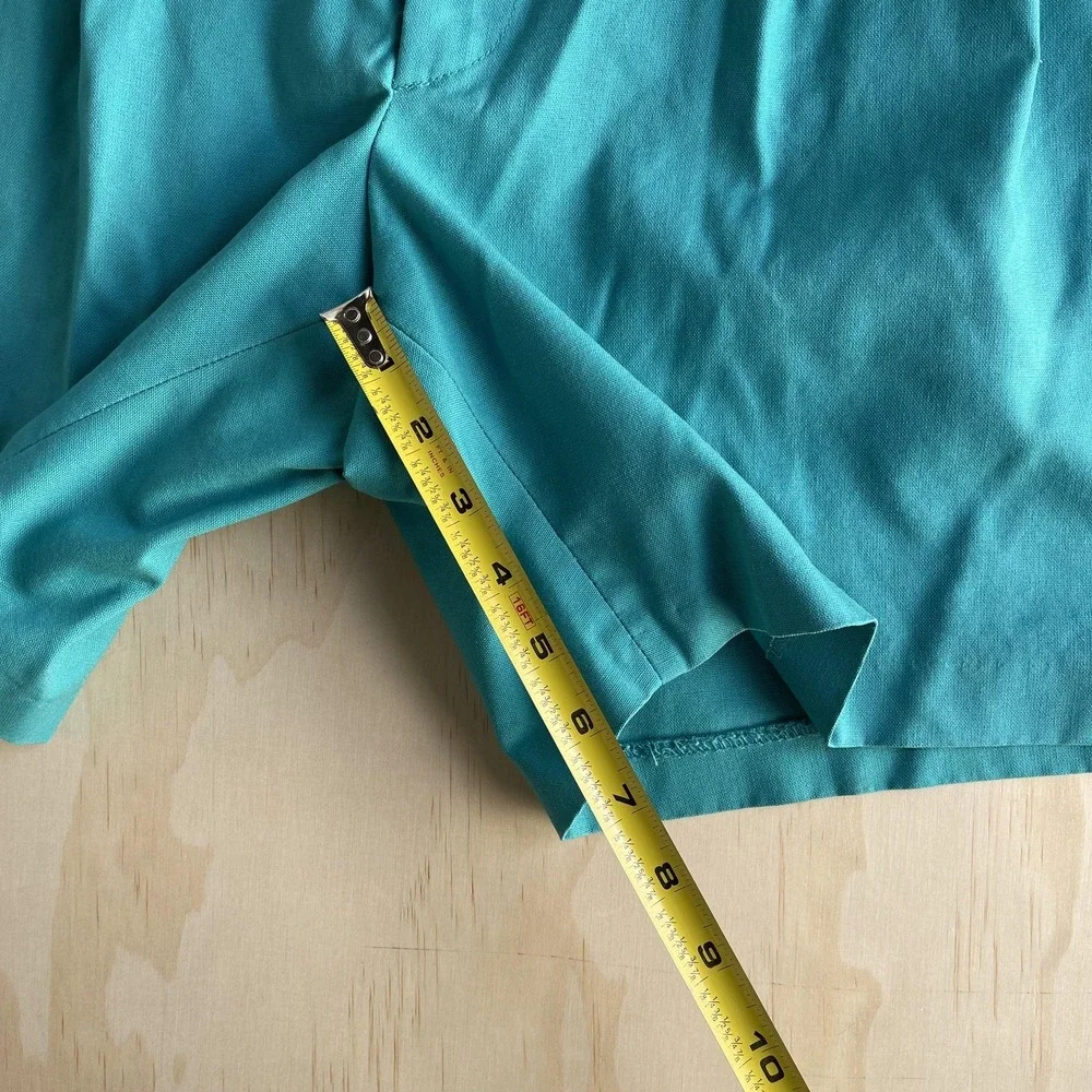 Vintage Knightsbridge Chino Mens 38 Teal Pleated Made In USA Casual‎ Shorts
